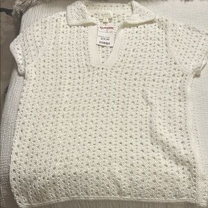 Cyrus Cream Crochet Knit Blouse